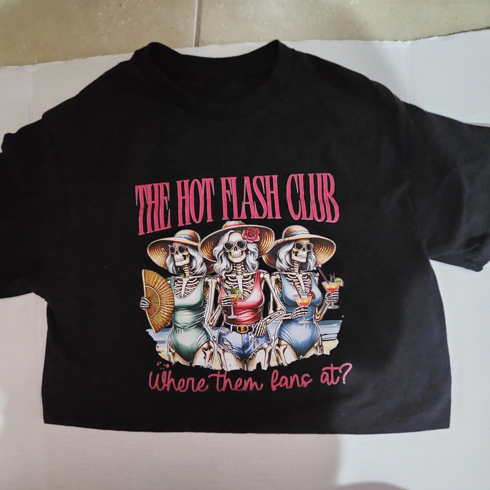 Black Graphic "The HOT Flash Club"T-Shirt